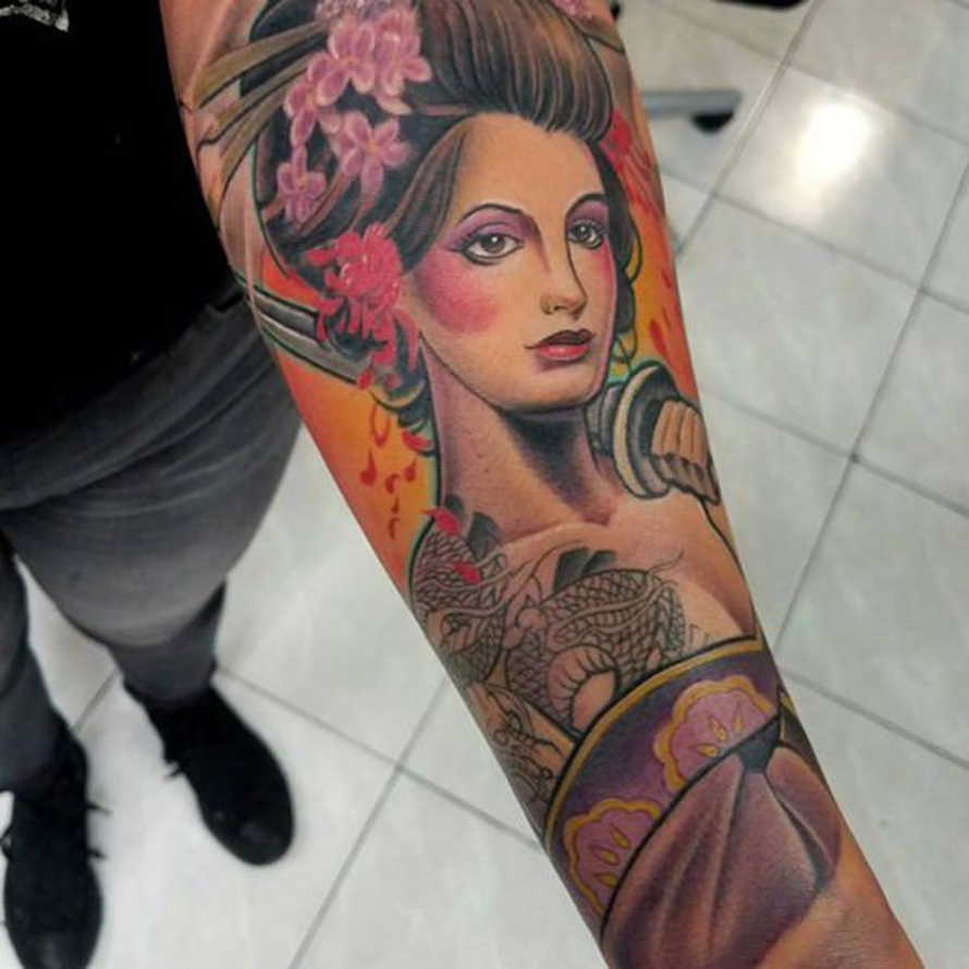 ĐÔI NÉT VỀ Ý NGHĨA HÌNH XĂM CÔ GÁI NHẬT - GEISHA - TATTOO GÀ