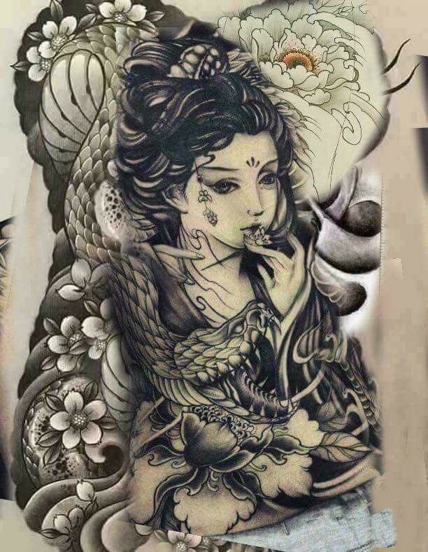 hình xăm cố gái nhật geisha – Mr.TATTOO