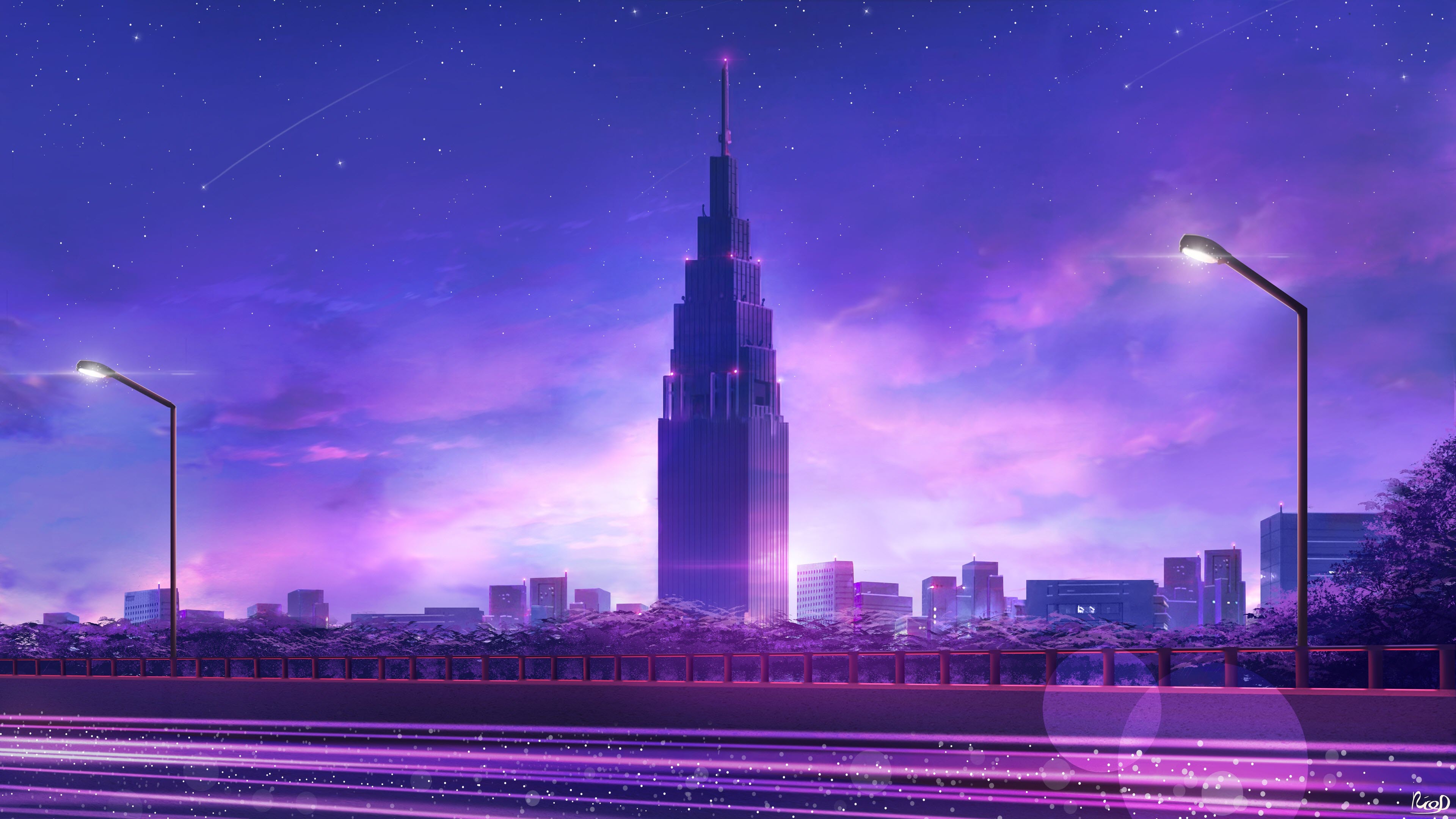 Ánh Sáng Anime Thành Phố Bầu Trời đầy Sao Bằng Hình Nền Trên Máy Tính để  Bàn 919x | JPG Tải xuống miễn phí - Pikbest