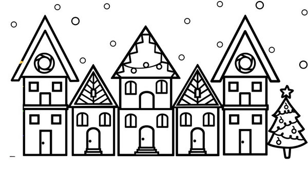 Tranh vẽ màu nhà cho bé tập tô