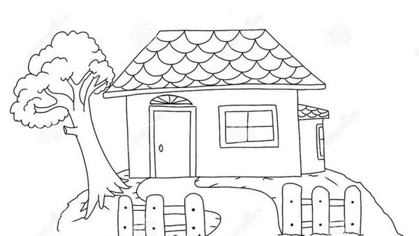 Tranh vẽ màu nhà cho bé tập tô