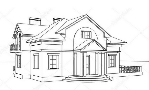 Tranh vẽ màu nhà cho bé tập tô