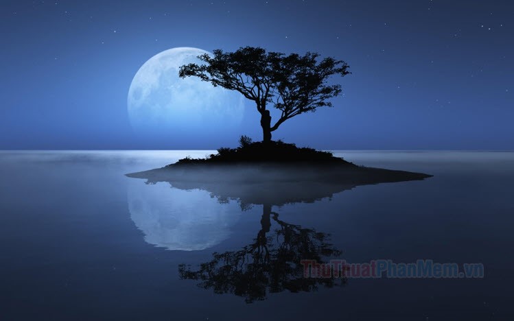 Bức tranh nền mặt trăng xanh đẹp nhất