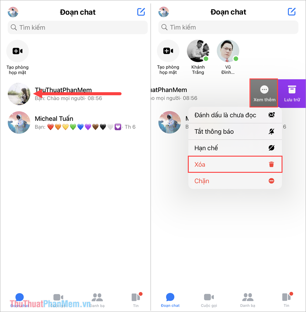 Cách xoá nhanh nhiều tin nhắn trên Messenger