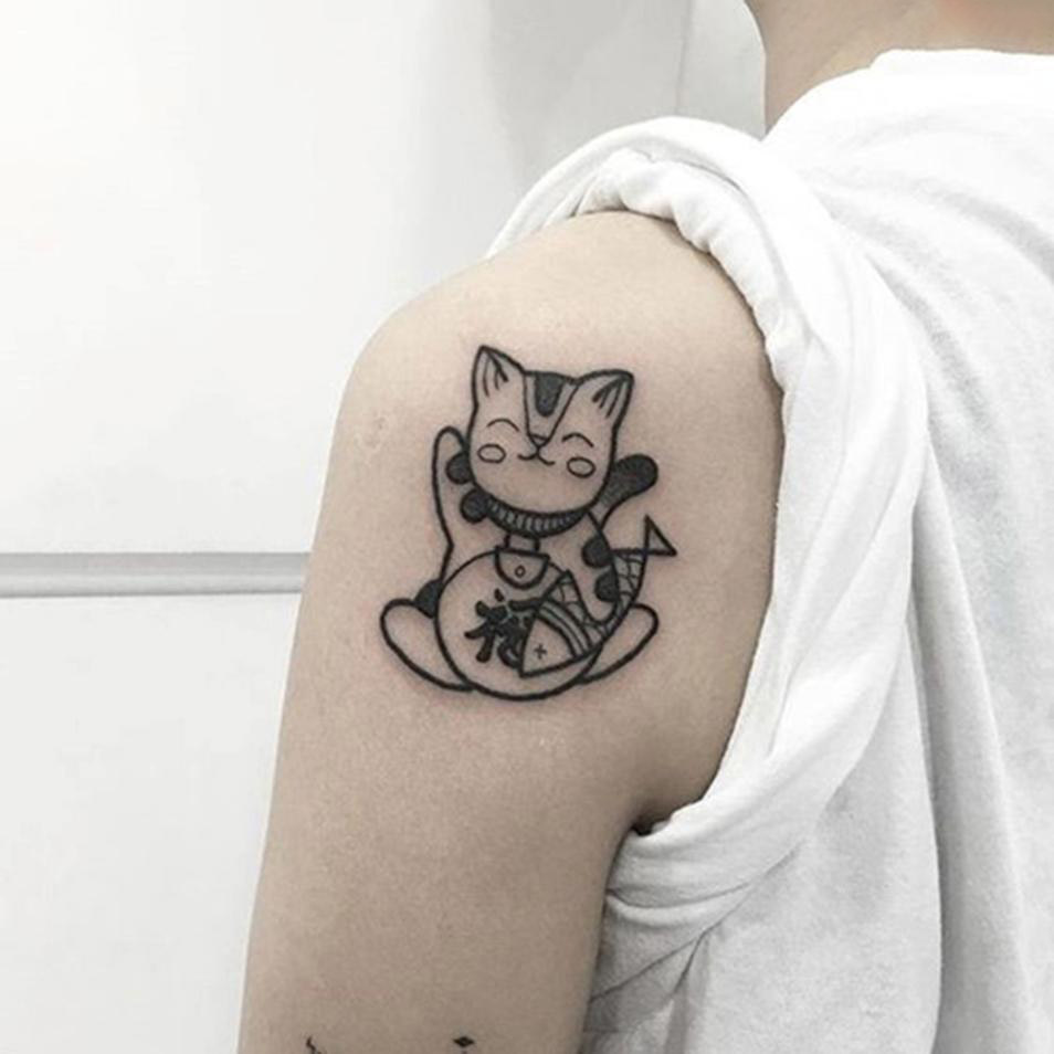 19 hình xăm con mèo nhỏ siêu dễ thương(Phần 2) | Kitty tattoos, Hình xăm  nhỏ, Hình xăm đối xứng