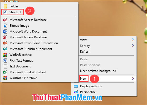 Phím tắt Ngủ trên Win 10