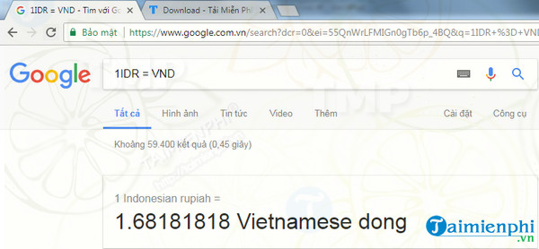 Tỷ giá đổi 1 Rupiah Indonesia sang tiền Việt Nam VNĐ là bao nhiêu?