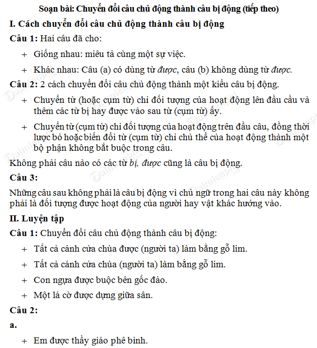 Chuyển Đổi Câu Chủ Động Thành Câu Bị Động Tiếp: Hướng Dẫn Chi Tiết Và Hiệu Quả