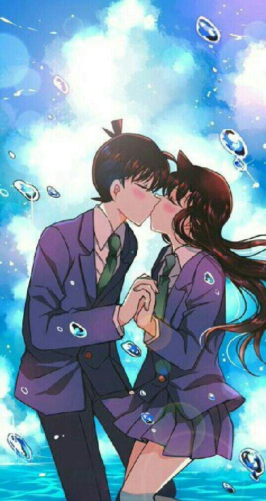 Bức tranh Shinichi và Ran hôn nhau tạo nên khoảnh khắc đẹp nhất
