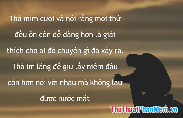 Stt con trai buồn độc đáo