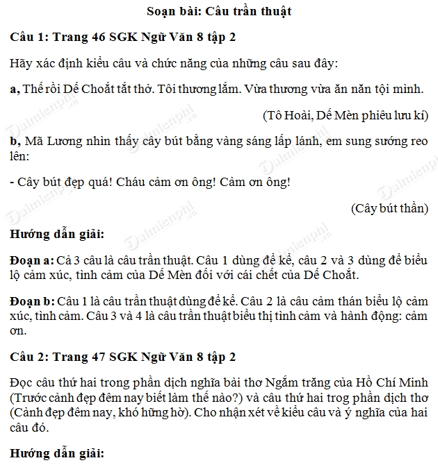 Đặt Câu Trần Thuật: Hướng Dẫn Chi Tiết, Ví Dụ và Cách Sử Dụng Hiệu Quả