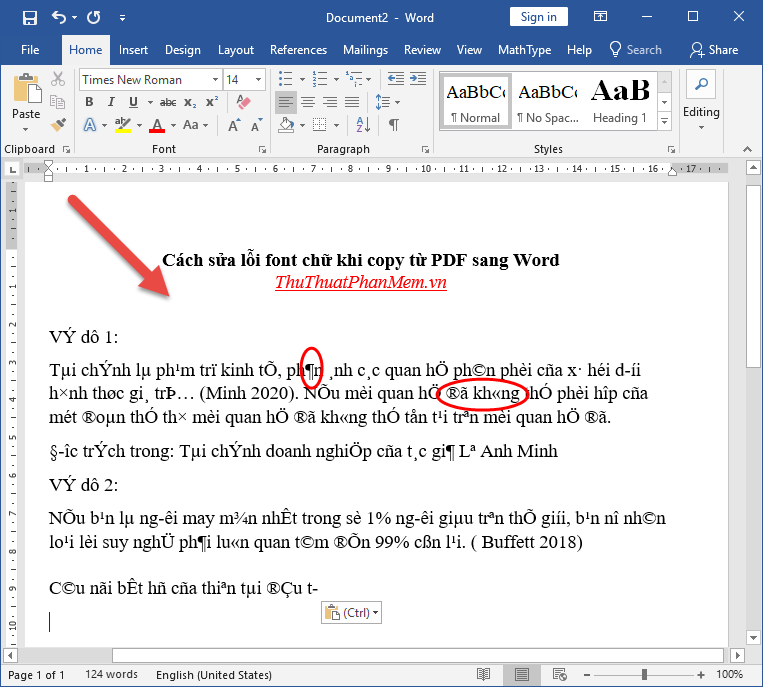Giải quyết vấn đề lỗi font khi sao chép từ PDF sang Word