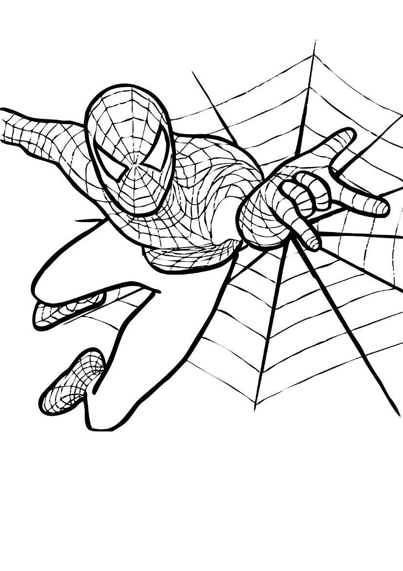 Hình tô màu người nhện, siêu nhân nhện cho các bé trai - Jadiny
