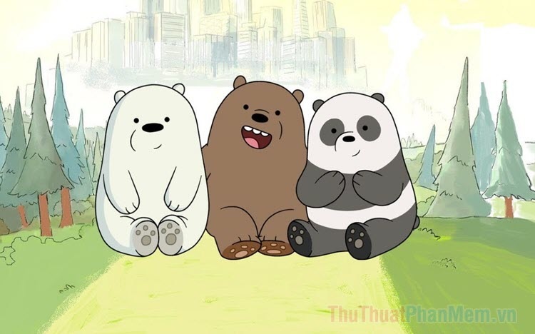 Bức tranh nền We Bare Bears đẹp mắt