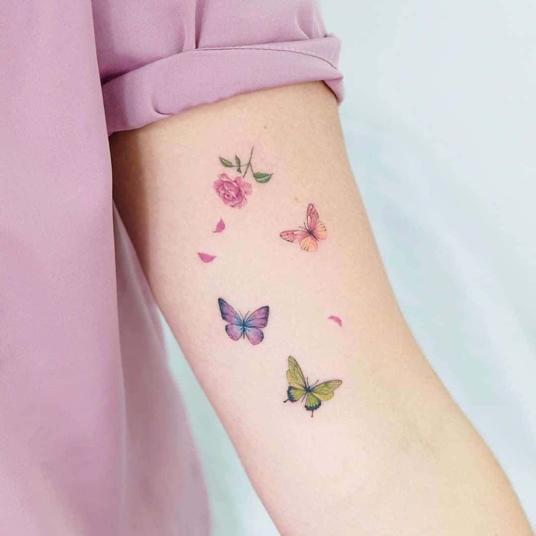 Bagia tattoo - Đối với các nước phương Đông, hình xăm con bướm có ý nghĩa  về niềm hạnh phúc, sự mãn nguyện trong cuộc sống hôn nhân. Còn đối với các
