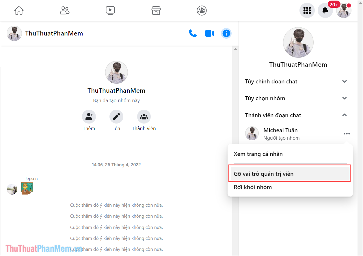 Cách xóa nhóm vĩnh viễn trên Messenger