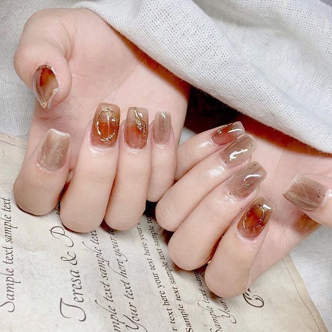 Top những mẫu nail màu nâu sữa đẹp nhất