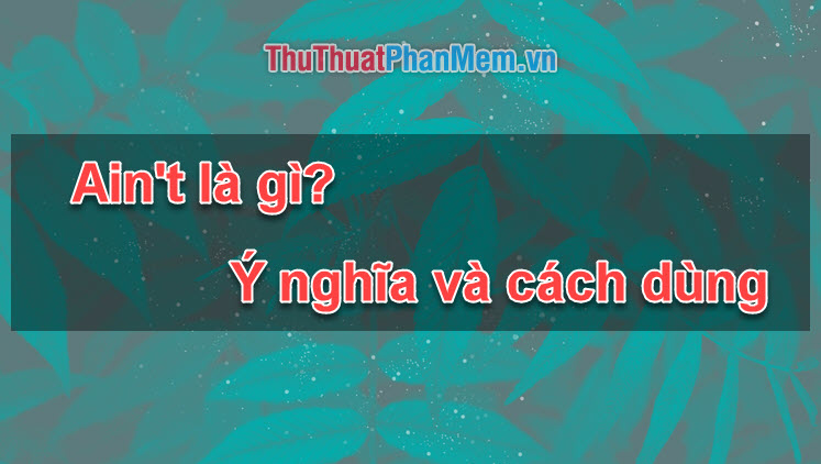 "I Ain"t" Là Gì? Khám Phá Ý Nghĩa Và Cách Sử Dụng Trong Ngôn Ngữ Đời Thường