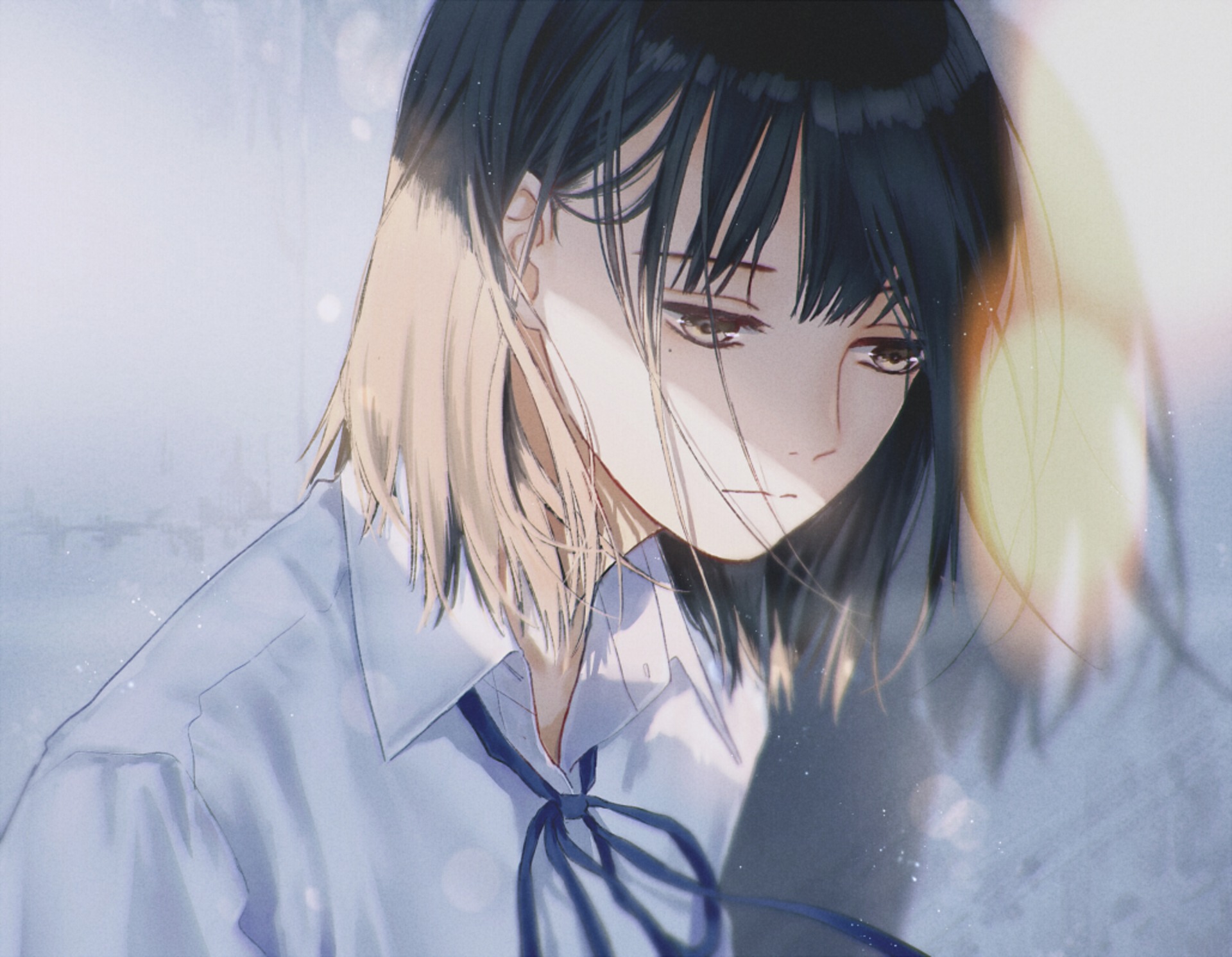 Bức tranh anime cảm xúc cô đơn