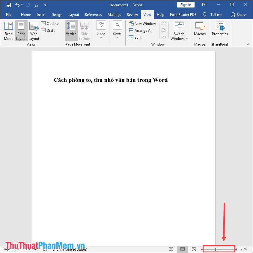 Phương pháp phóng to, thu nhỏ văn bản trong Word