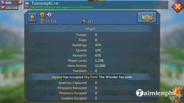 Bí quyết tăng chỉ số Might trong Lords Mobile nhanh nhất