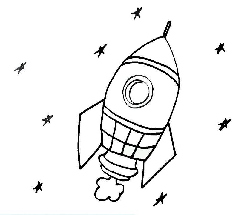 Bức tranh tô màu về tên lửa đẹp