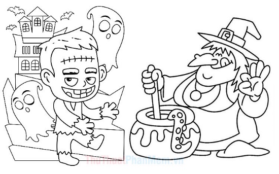 Tuyển tập 50+ tranh tô màu halloween cho bé tập tô 20 | Halloween, King  kong, Anime