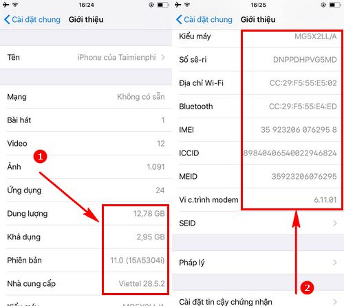 Xem chi tiết Cấu hình iPhone, iPad và Kiểm tra Phần cứng