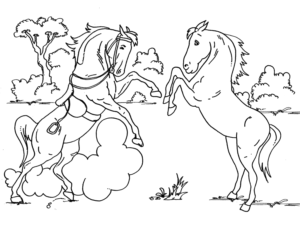 Tranh tô màu con ngựa có bờm vẽ trang trí « in hình này