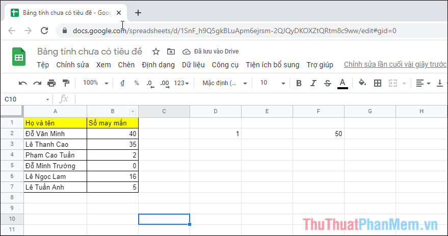 Tạo số ngẫu nhiên trên Google Sheets một cách linh hoạt