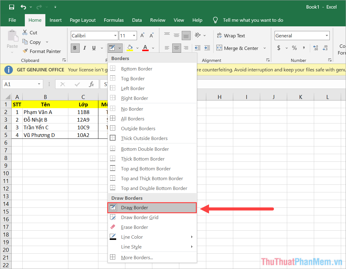Bí quyết tạo khung viền độc đáo trong Excel