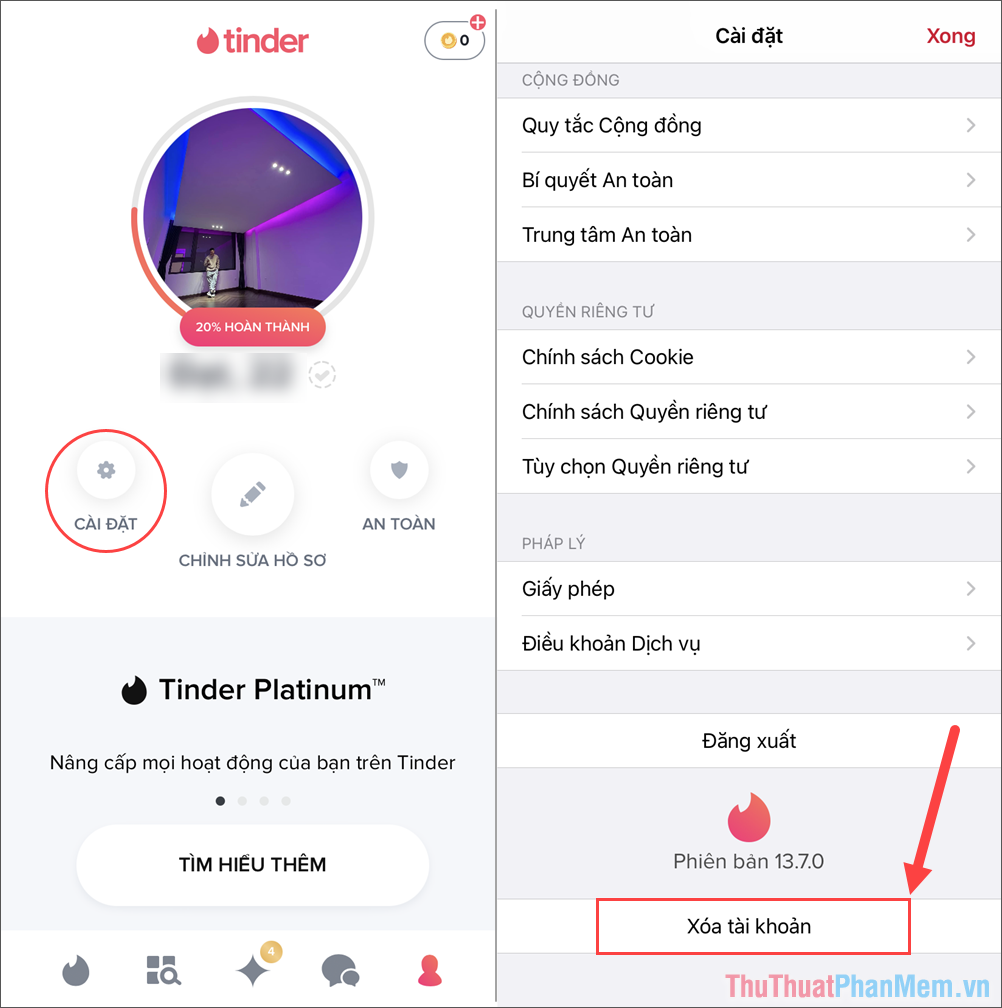 Cách xóa tài khoản Tinder một cách triệt để