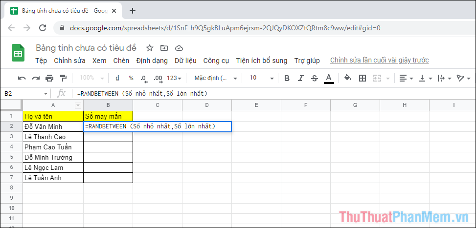 Tạo số ngẫu nhiên trên Google Sheets một cách linh hoạt