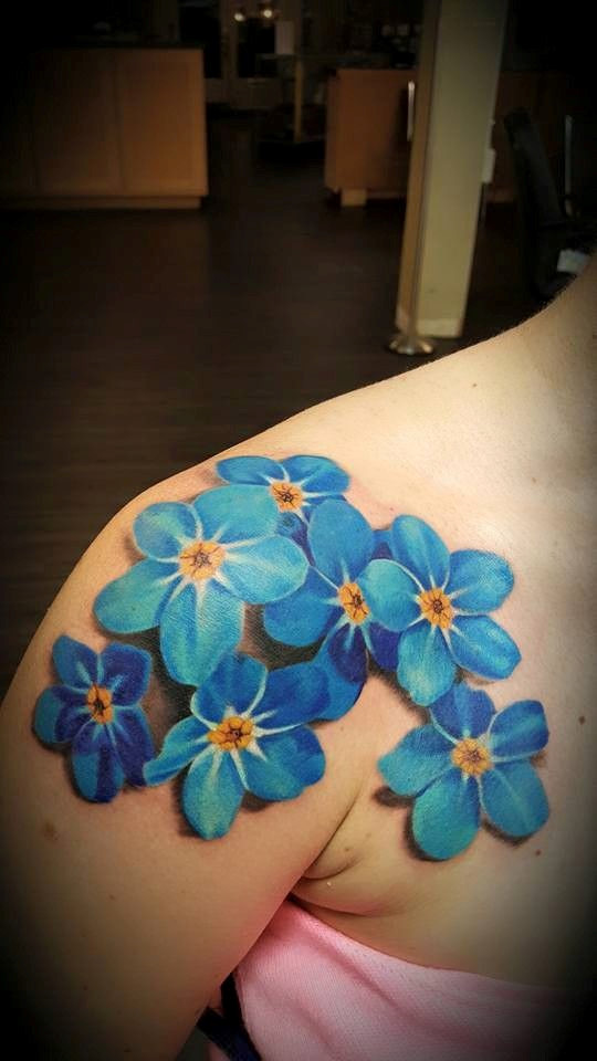 Forget-me-not Temporary Tattoo by Lena Fedchenko set of 3 - Etsy Australia