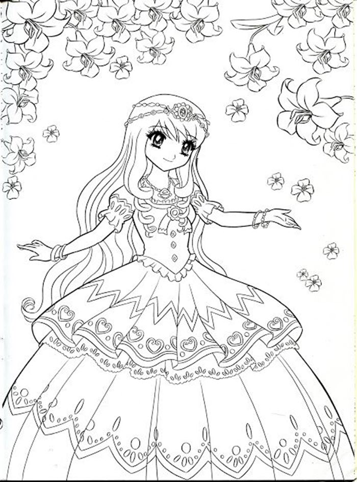 Bộ tranh tô màu công chúa anime đẹp nhất