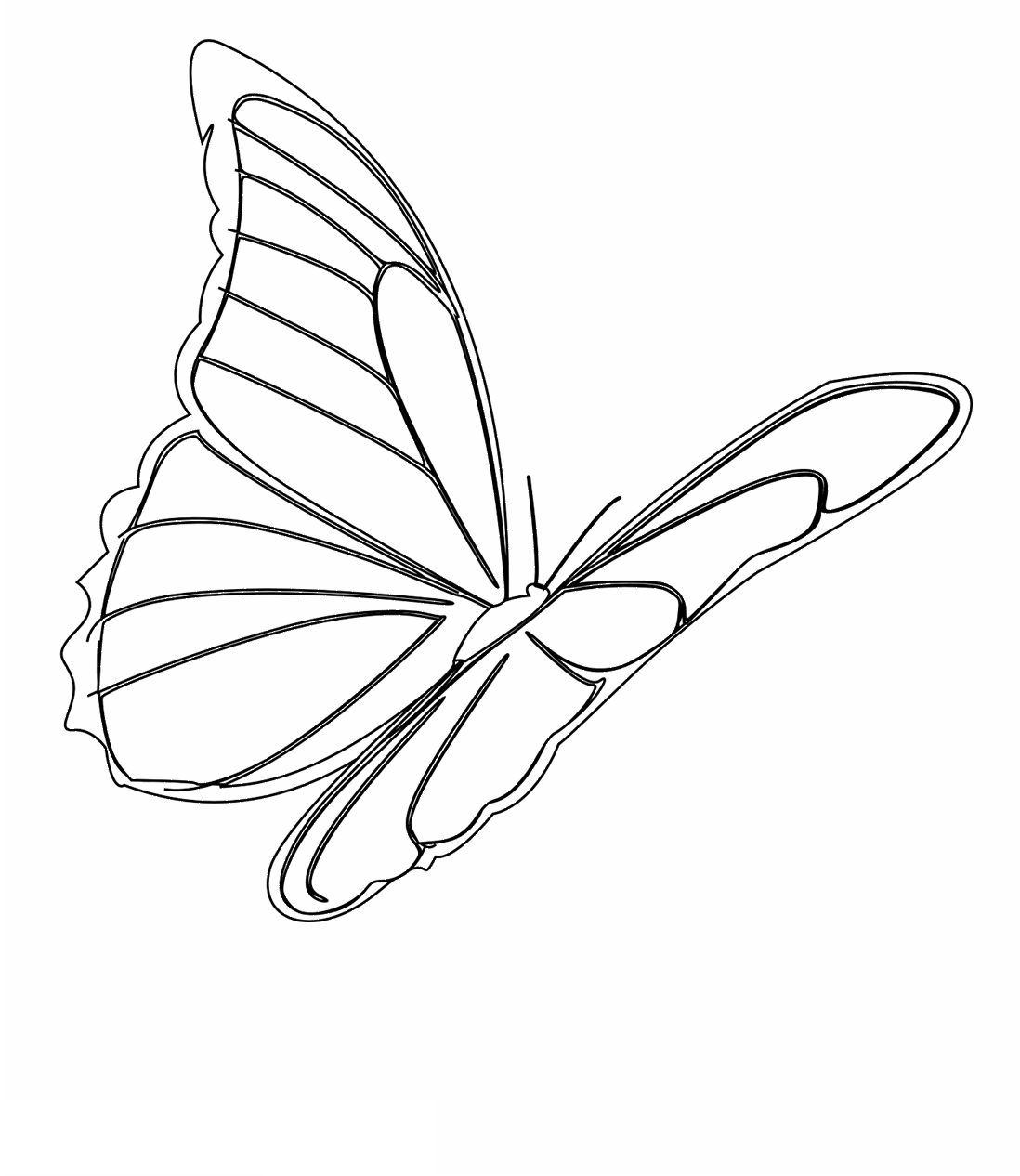 Tranh tô màu con bướm cách điệu bằng đường nét « in hình này