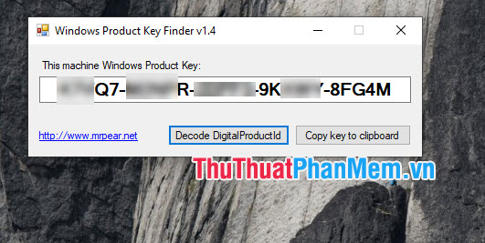 Bí mật hiện Product Key trên Windows 10