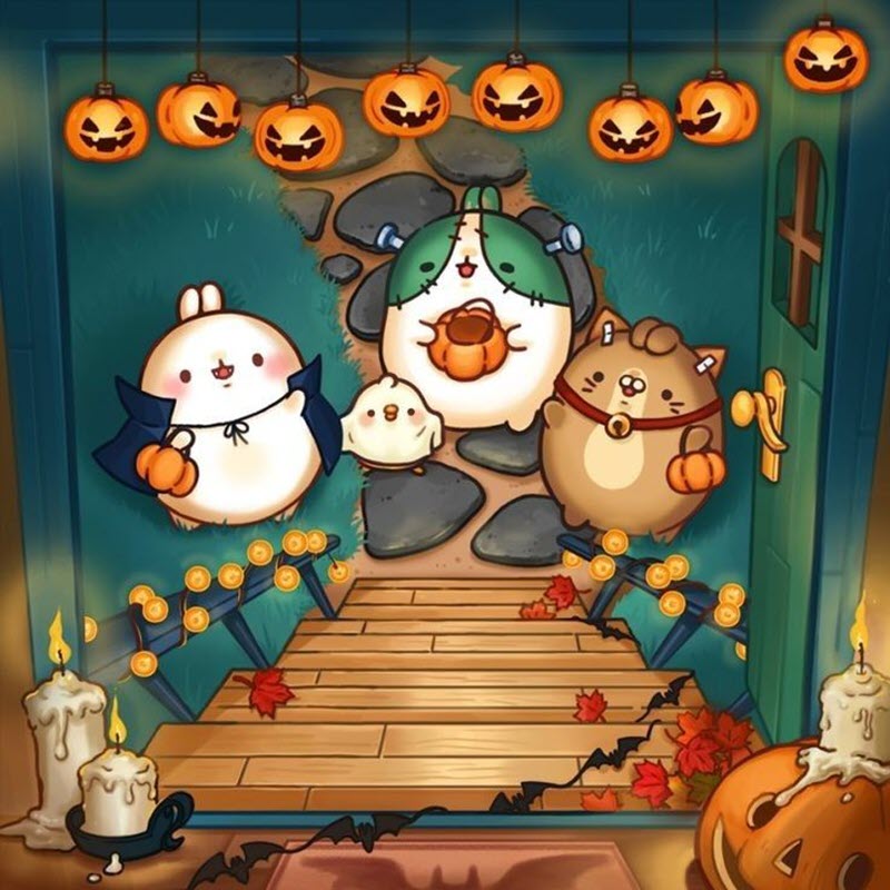 Bức tranh Halloween đáng yêu, dễ thương