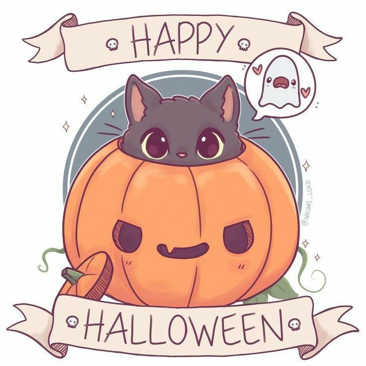 Bức tranh Halloween đáng yêu, dễ thương