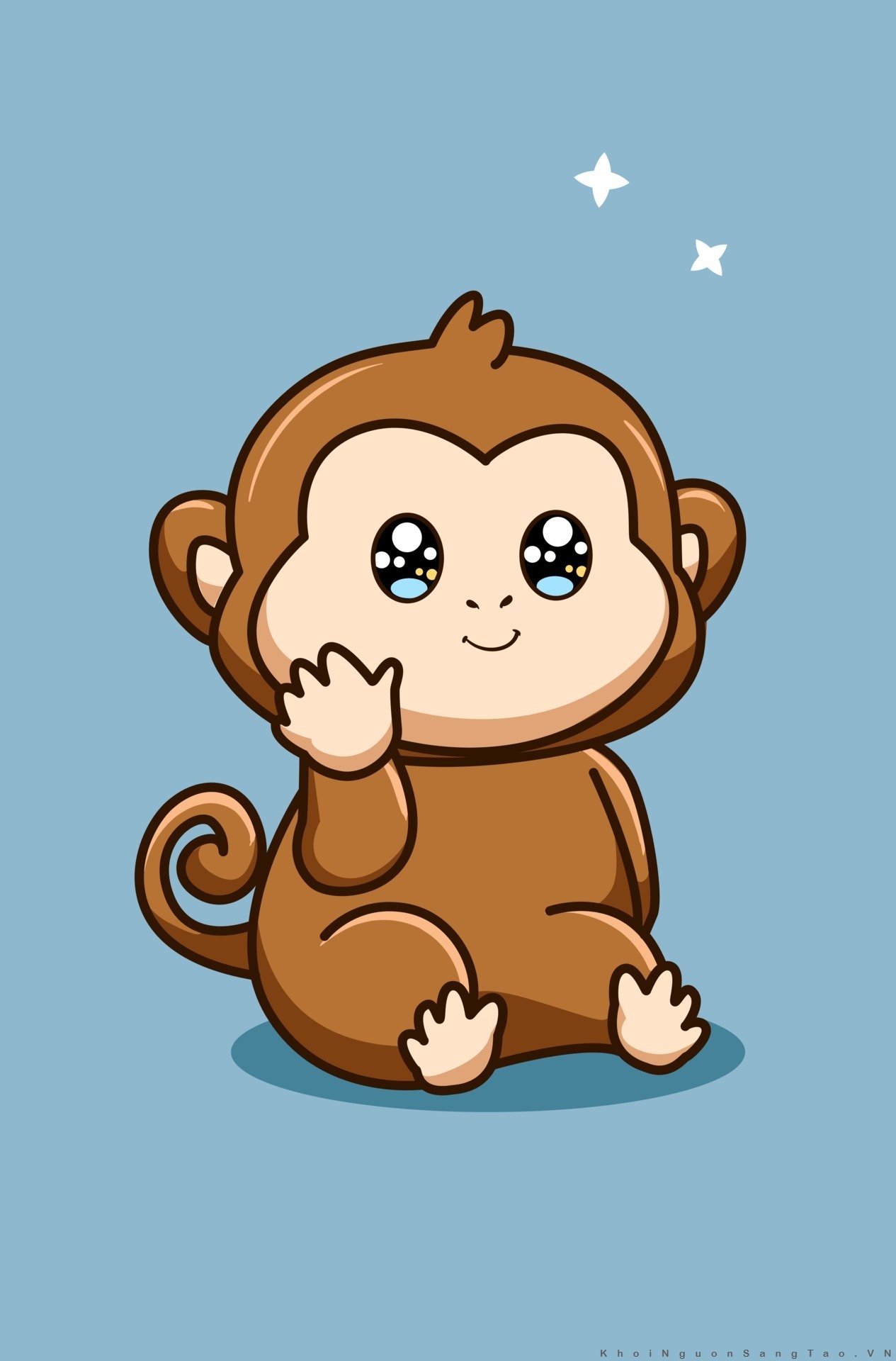 Bánh kem sinh nhật tạo hình con khỉ tuổi thân màu nâu gắn khỉ nhỏ và tiền  vàng | Bánh Kem Ngộ Nghĩnh
