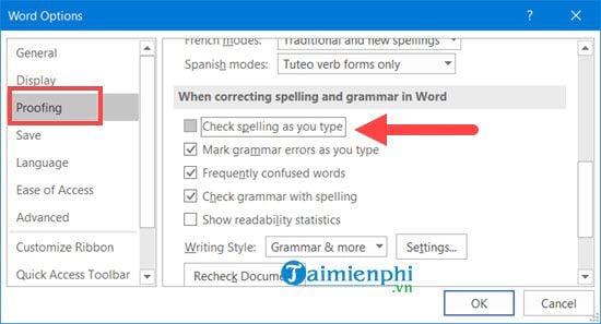 Cách loại bỏ gạch chân đỏ trong Word và tắt tính năng kiểm tra chính tả