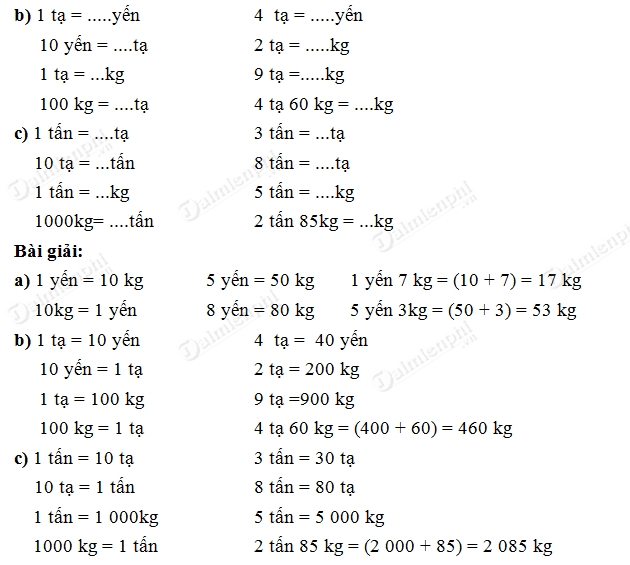 Đổi 3/4 Tạ Bằng Bao Nhiêu Kilogram