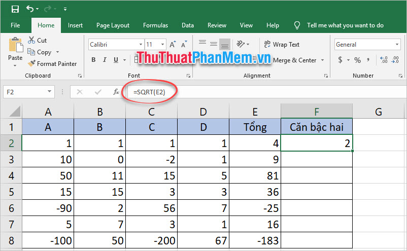 Công thức căn bậc 2 trong Excel: Hướng dẫn từ cơ bản đến nâng cao