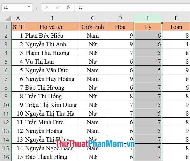 Bí quyết di chuyển cột và hàng trong Excel