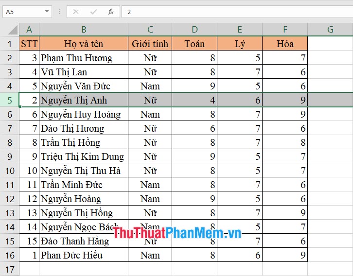 Bí quyết di chuyển cột và hàng trong Excel