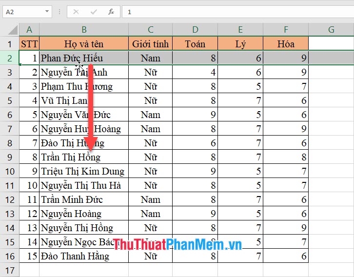 Bí quyết di chuyển cột và hàng trong Excel