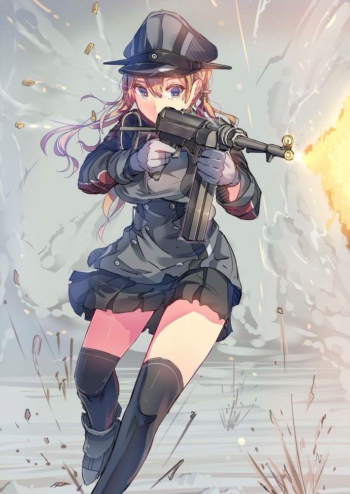 Ảnh Anime nữ cầm súng ngầu đẹp