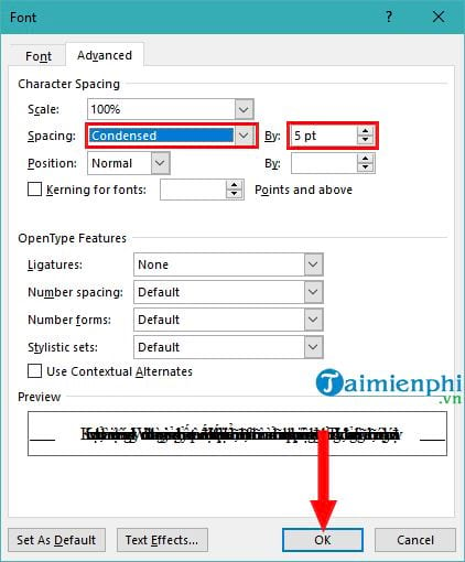 Cách Điều chỉnh Khoảng cách giữa các chữ trong Word theo Tiêu chuẩn