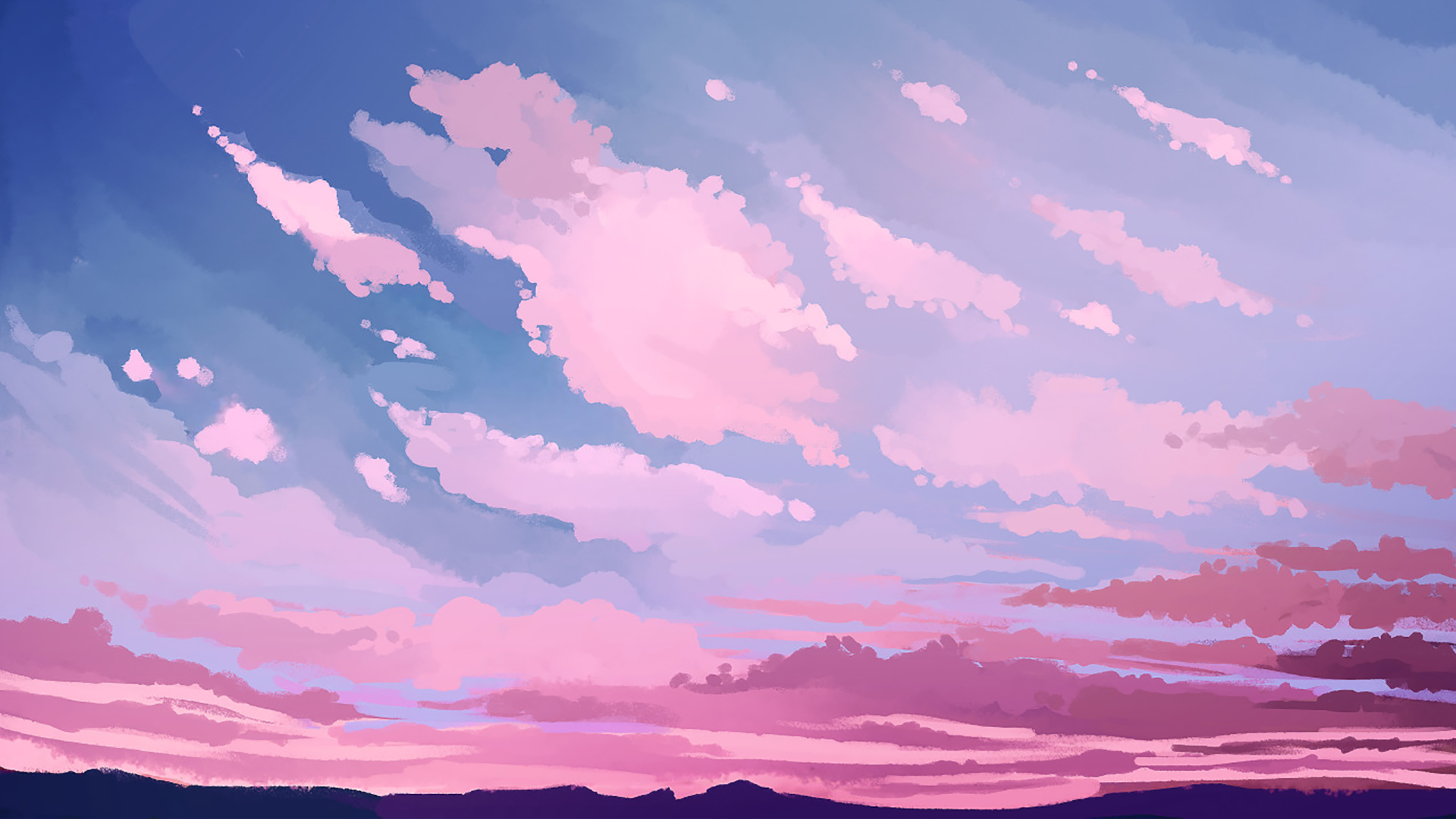 Bức tranh bầu trời hồng đẹp tuyệt vời