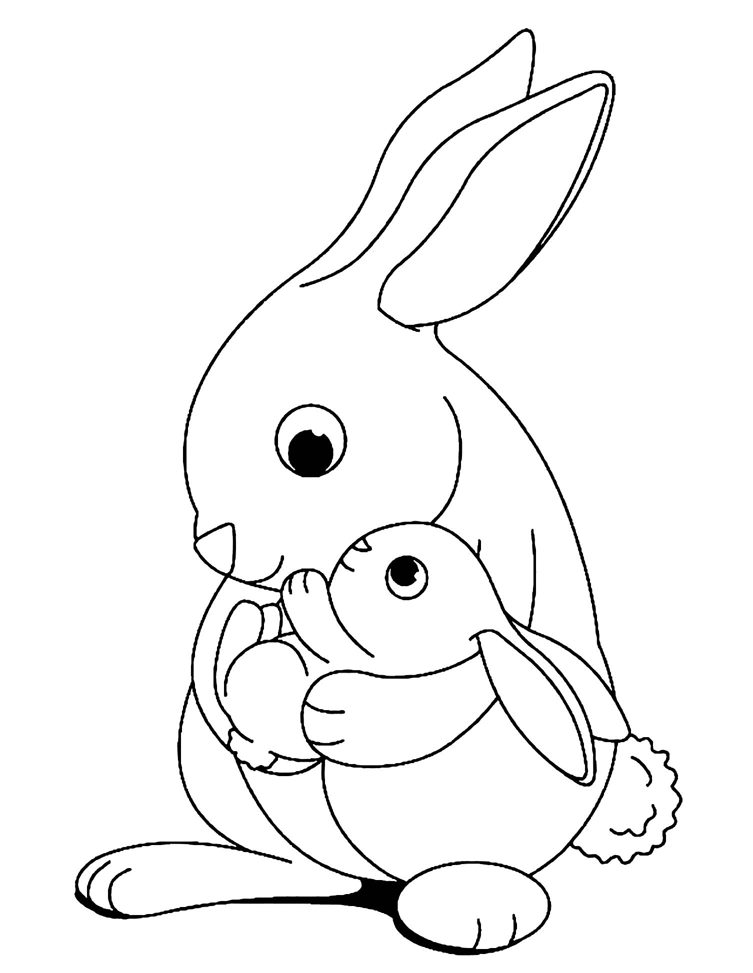 Bức tranh tô màu thỏ dành cho bé